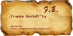 Franke Borbála névjegykártya